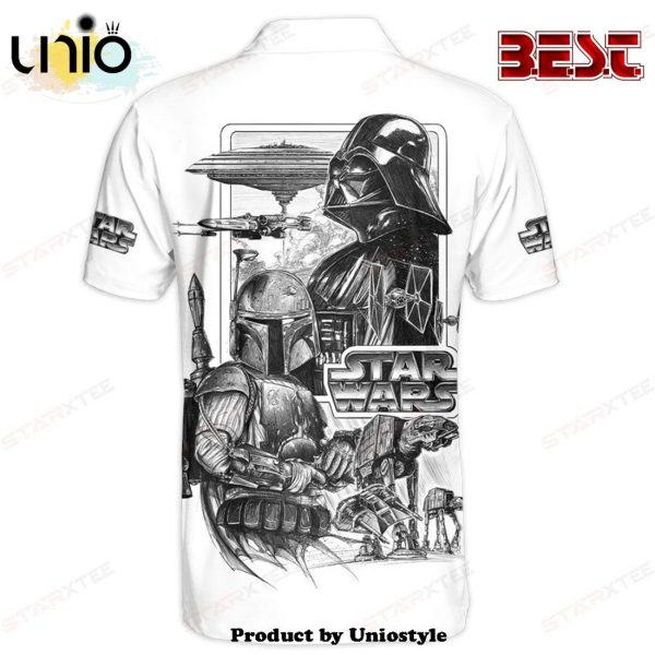 Star Wars Darth Vader Black and White Gift For Fans Polo