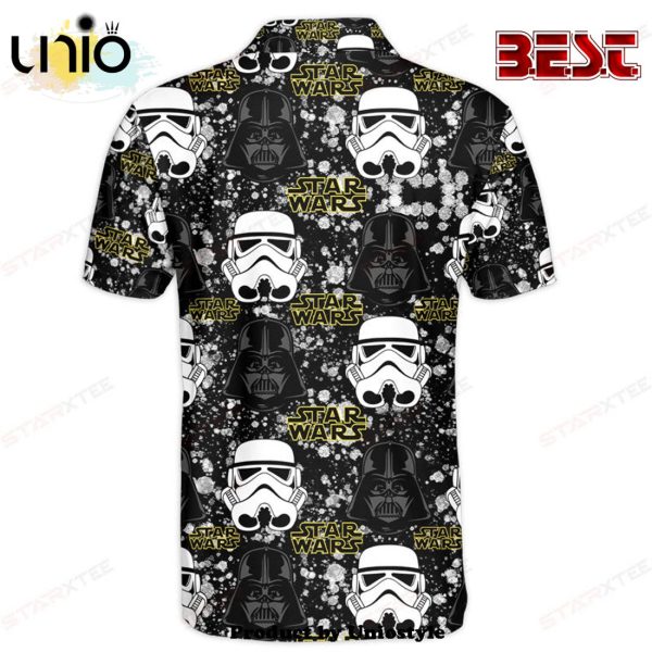 Star Wars Pattern Black and White Gift For Fans Polo