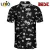 Star Wars Pattern Black and White Gift For Fans Polo