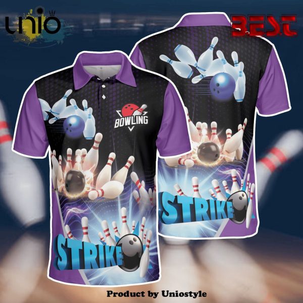 Strike Bowling Team Purple Polo For Men