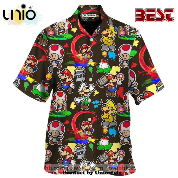 Super Mario Hawaiian Shirt For Kids, Adult