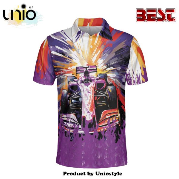 Water Color F1 Car Racing Polo For Men